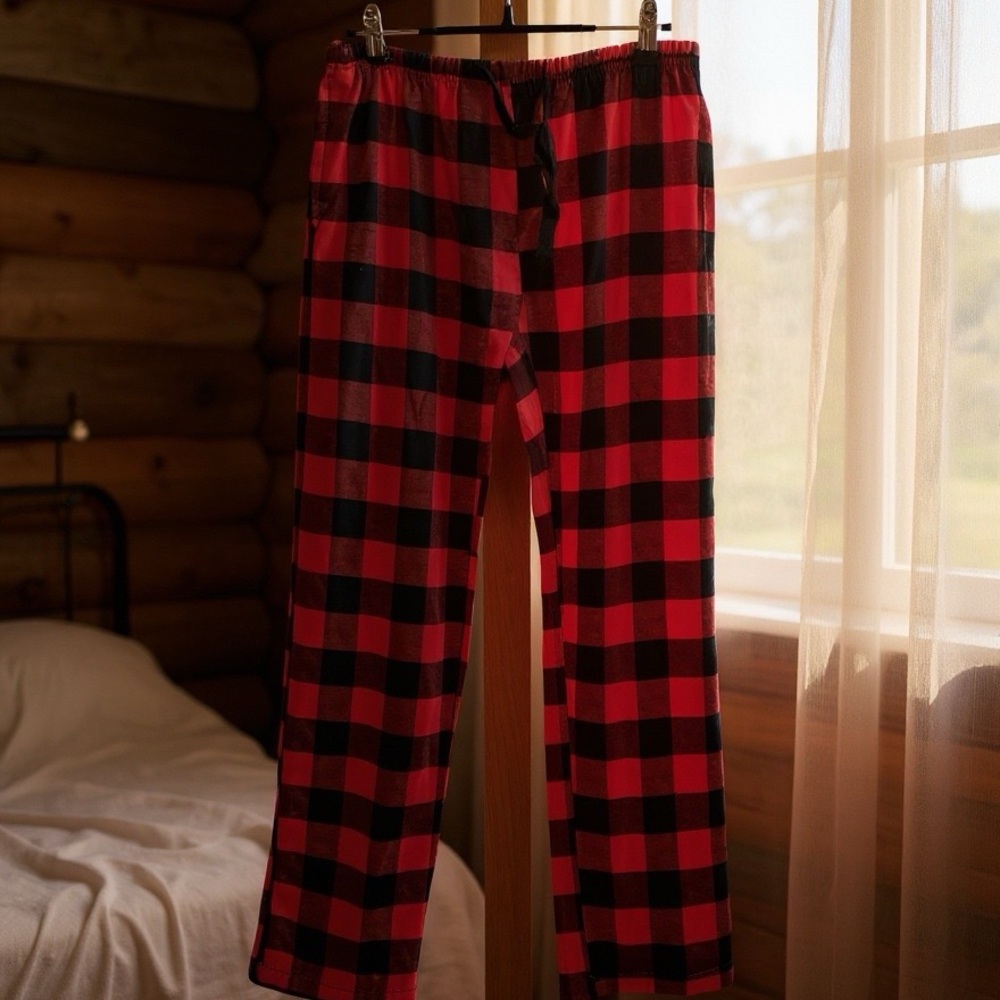 Red and Black Plaid Pajama Pants
